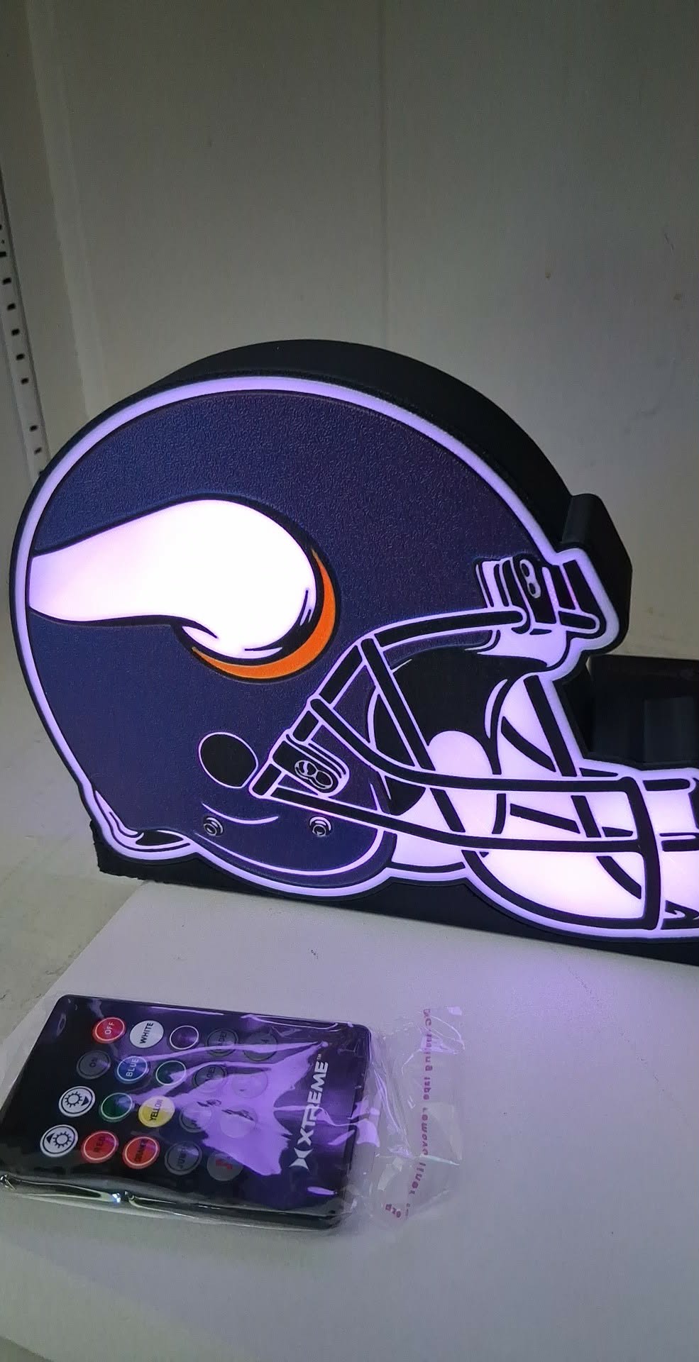 Vikings Helmet LED light box – custom 3D printed – Lit Layer Creations